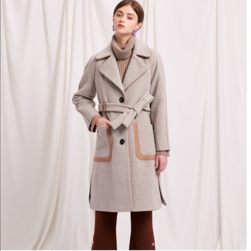 Petite Studio NYC Christie Wool Coat in Oatmeal